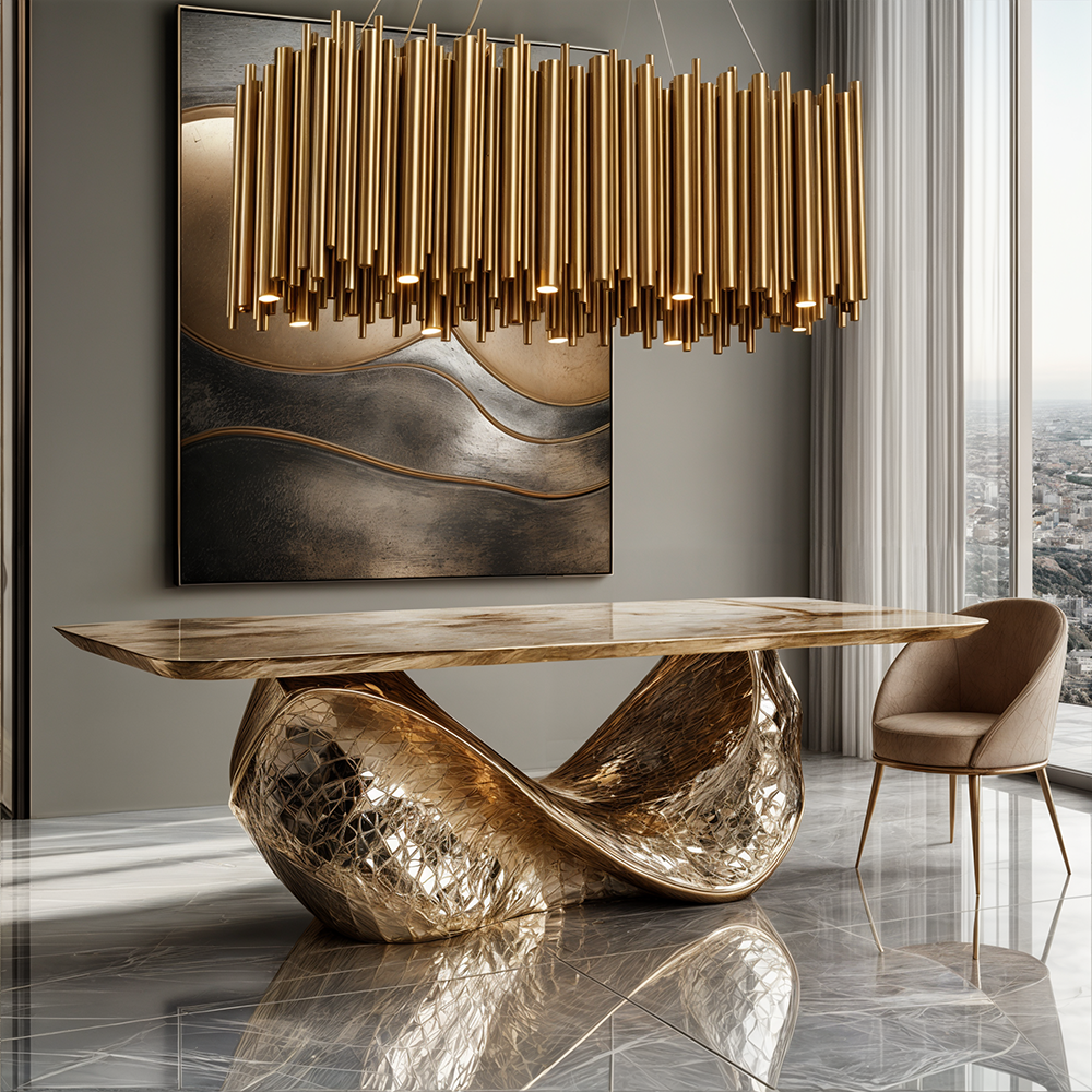 Gold Nest Oval Chandelier