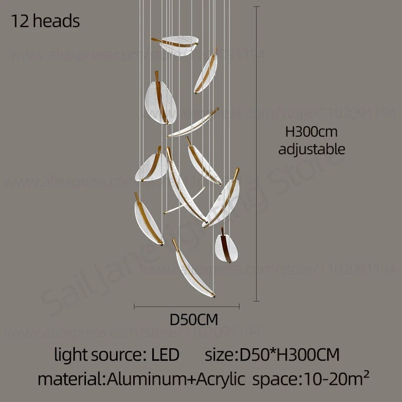 Golden Leaf LED Pendant