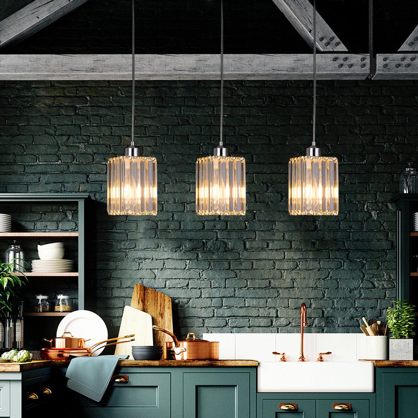 Modern Crystal Glass Pendant Light