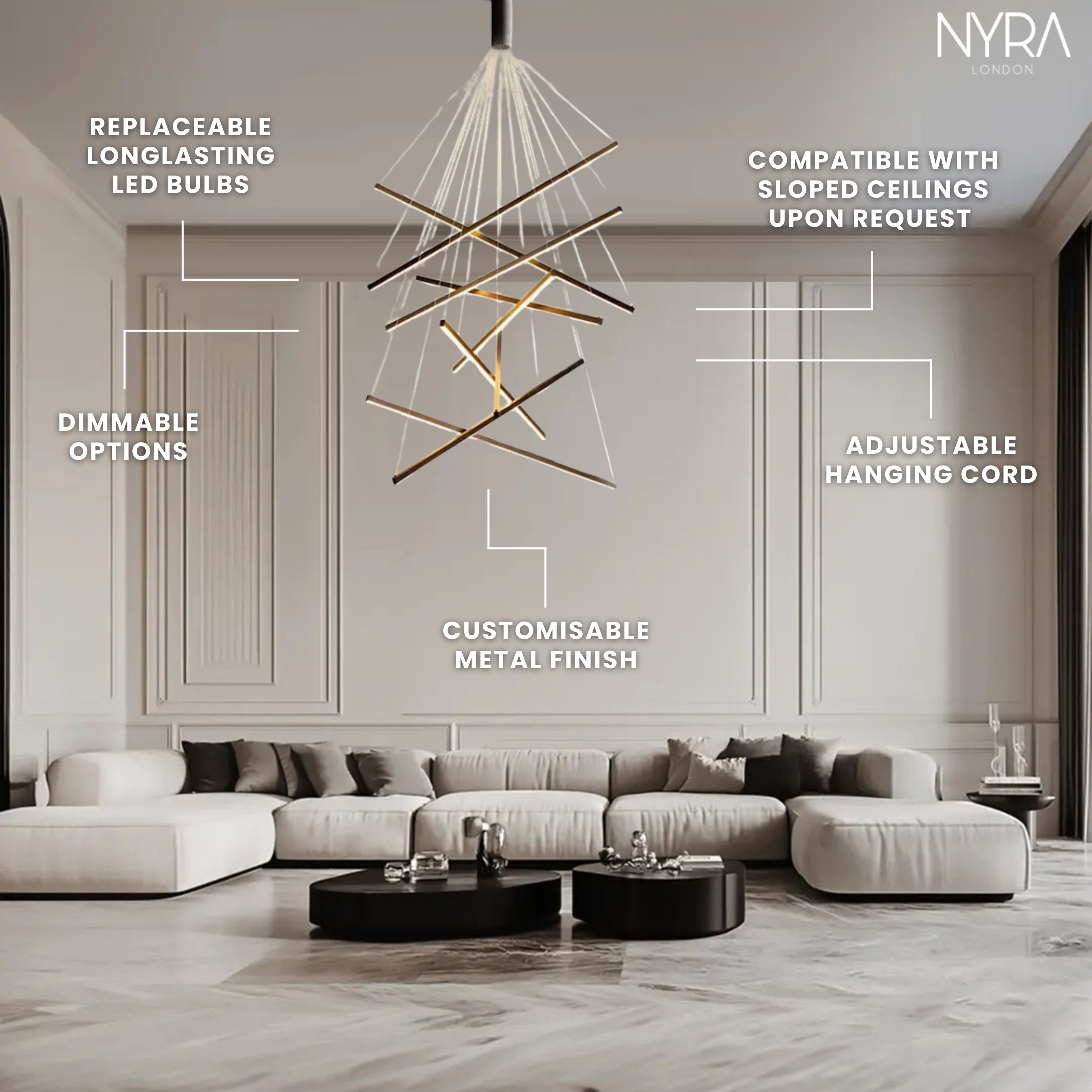 Modern Duplex Chandelier