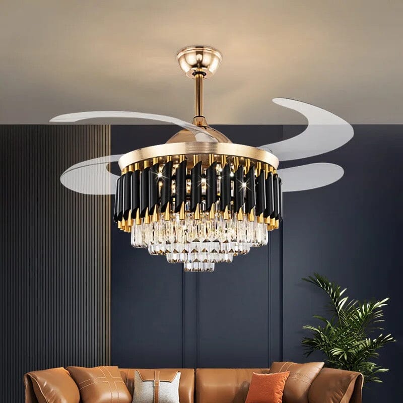 NYRA Black Crystal Ceiling Fan – NYRALONDON