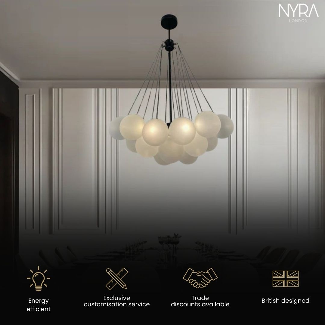 NYRA Frosted Ball Chandelier