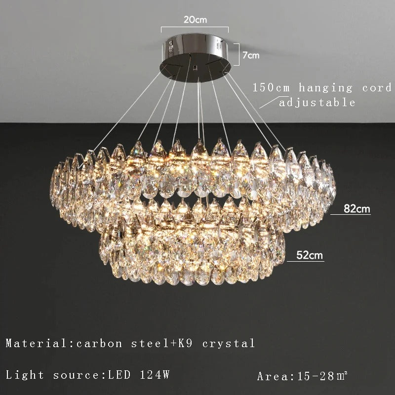 Celestial Glow K9 Crystal Chandelier