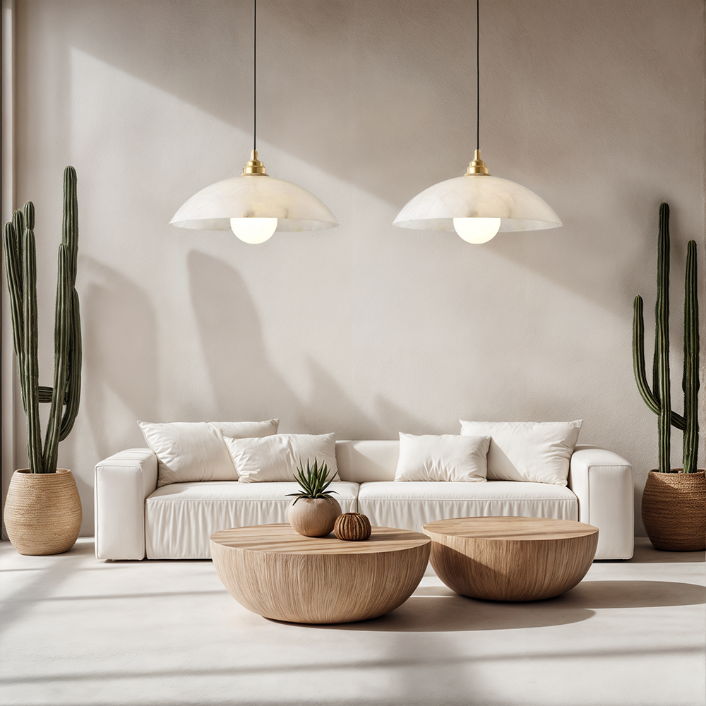 Inigo Marble Alabaster Hanging Lamps