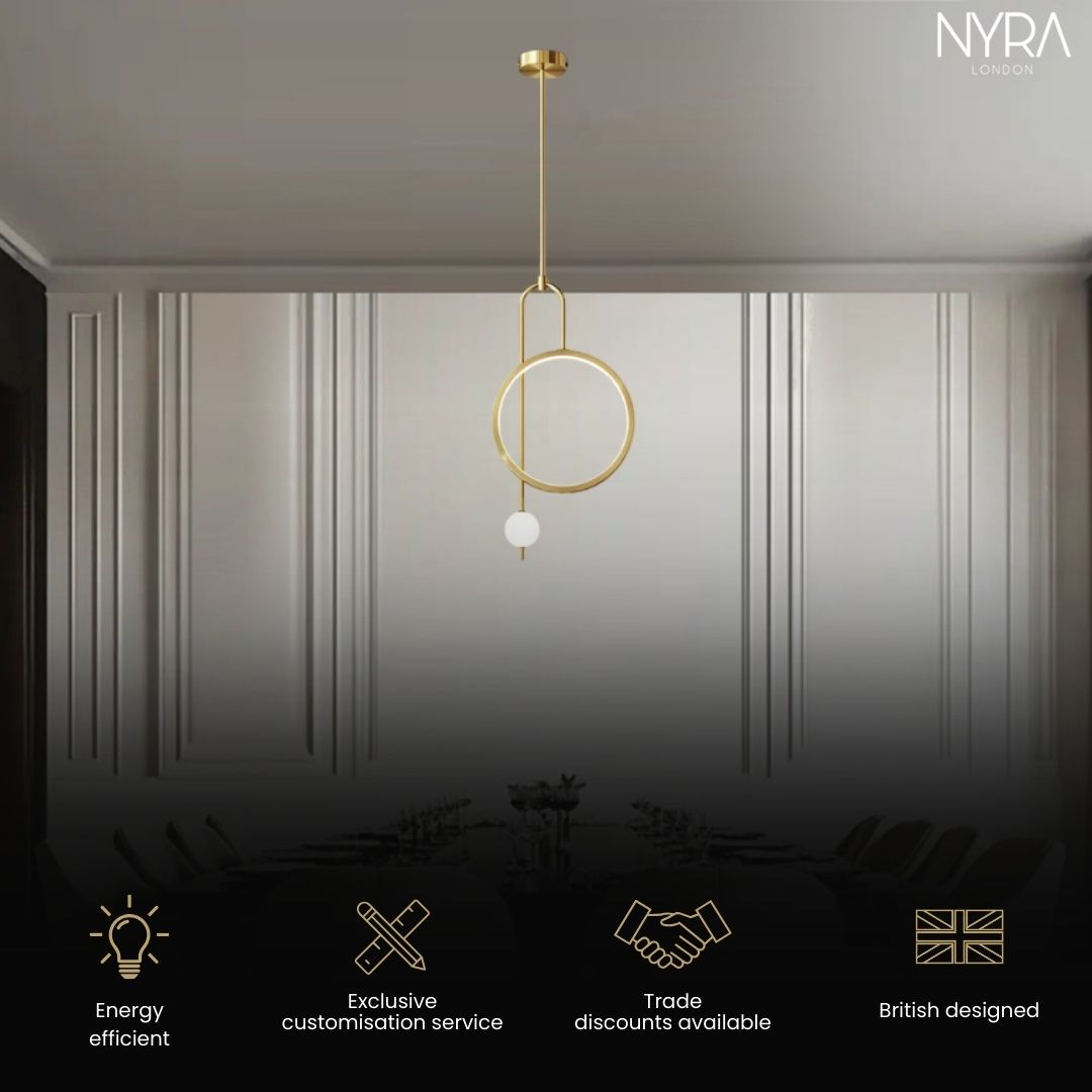 Modern Gold Ring Pendant Light