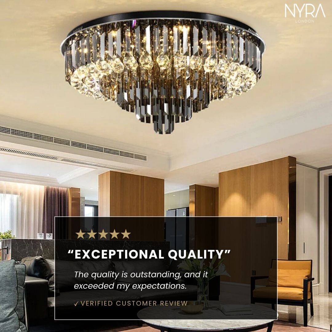 Meridian Black Crystal Chandelier