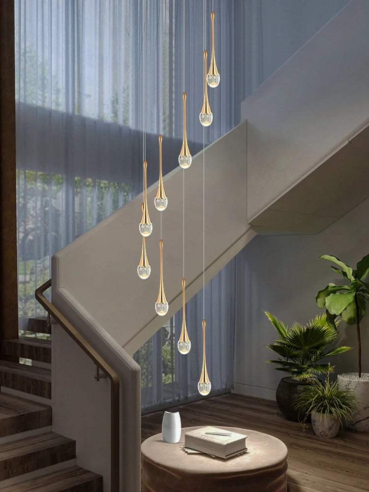 Golden Teardrop Lighting Fixture