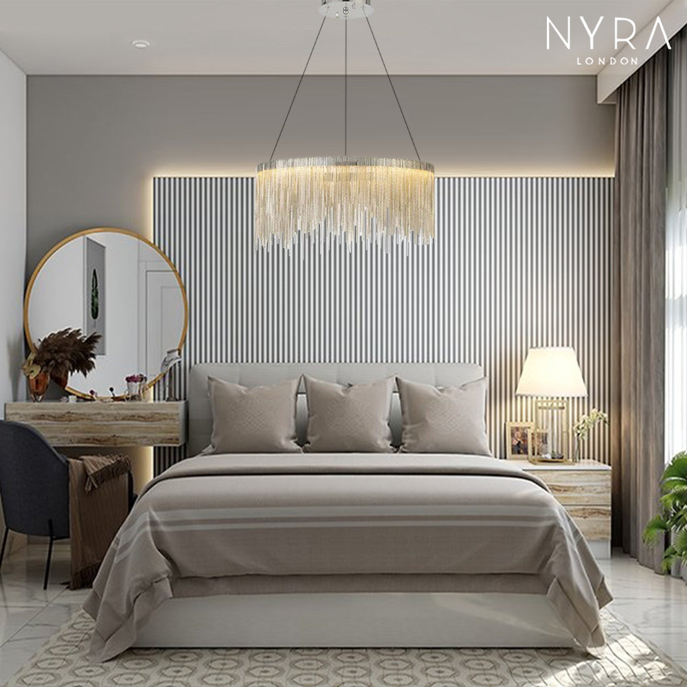 NYRA Round Tassel Chain Chandelier