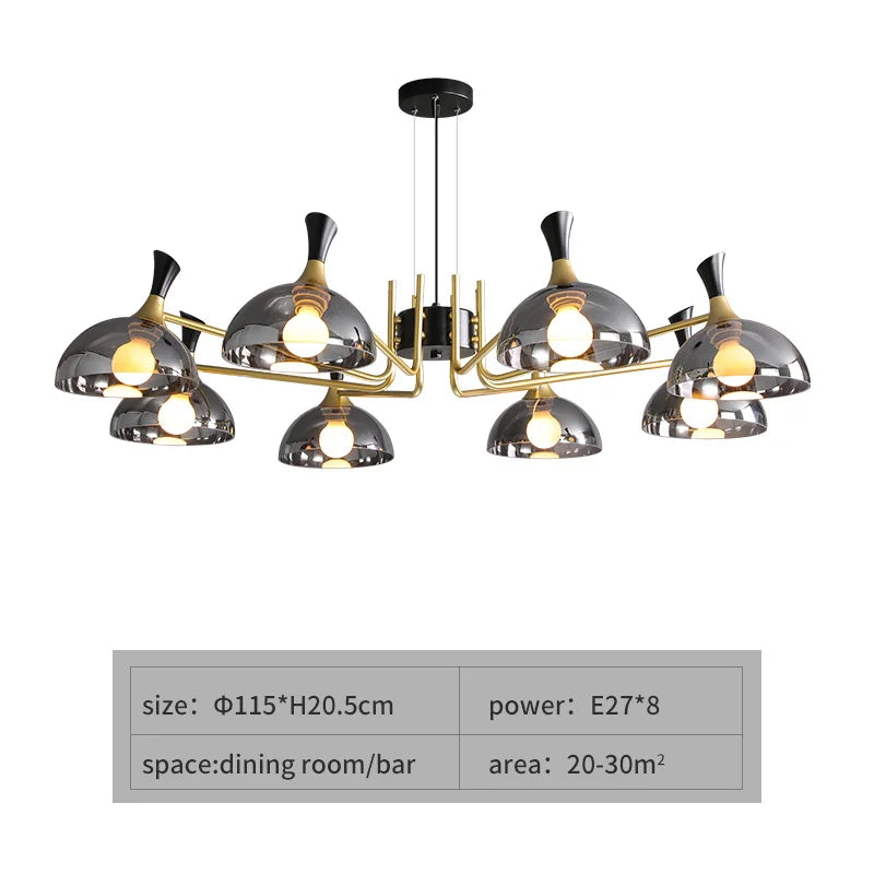 Grosvenor Black Glass LED Chandelier