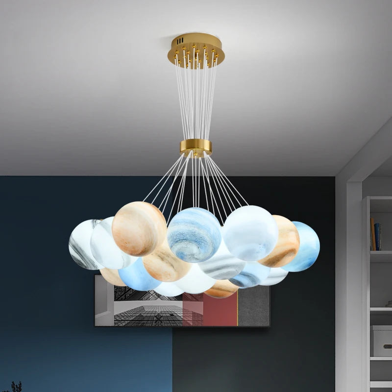 Bubble Planets Chandelier