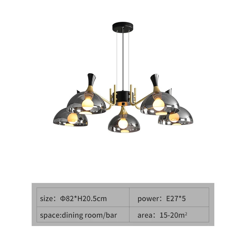 Grosvenor Black Glass LED Chandelier