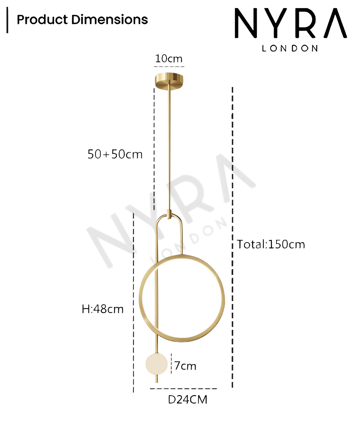 Modern Gold Ring Pendant Light