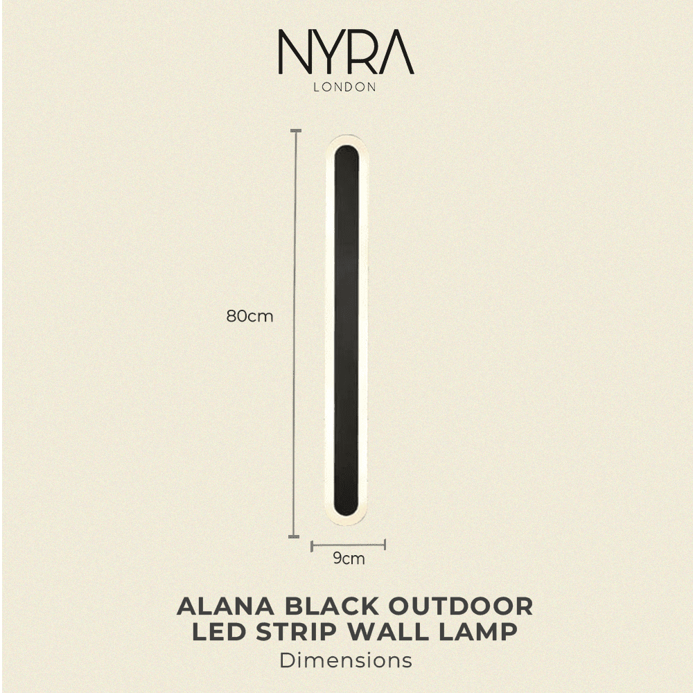 Alana Black Outdoor LED Strip Wall Lamp
