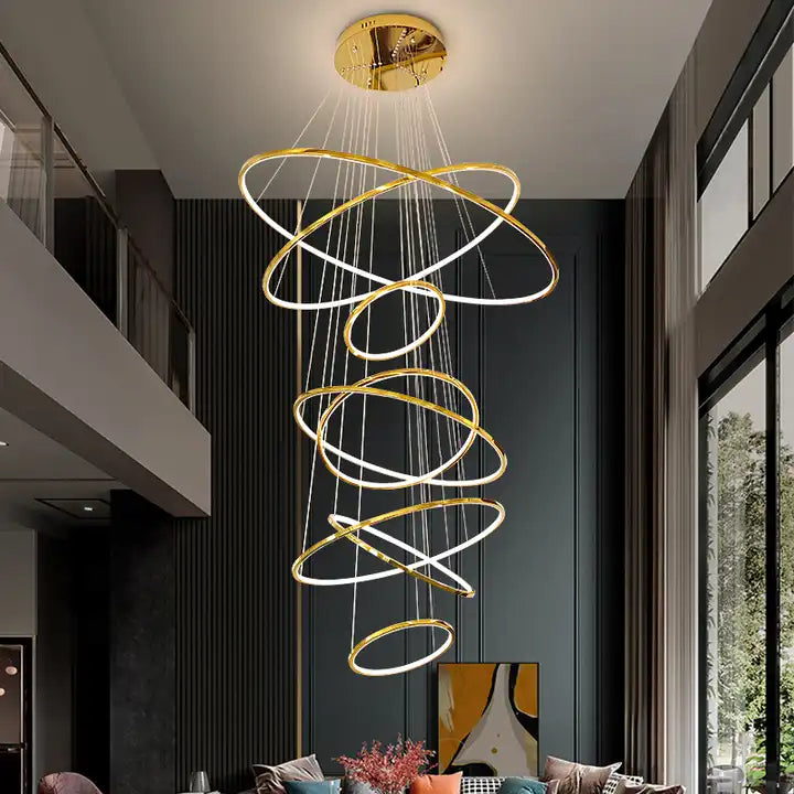 Modern 5 Ring LED High Ceiling Lights – NYRALONDON