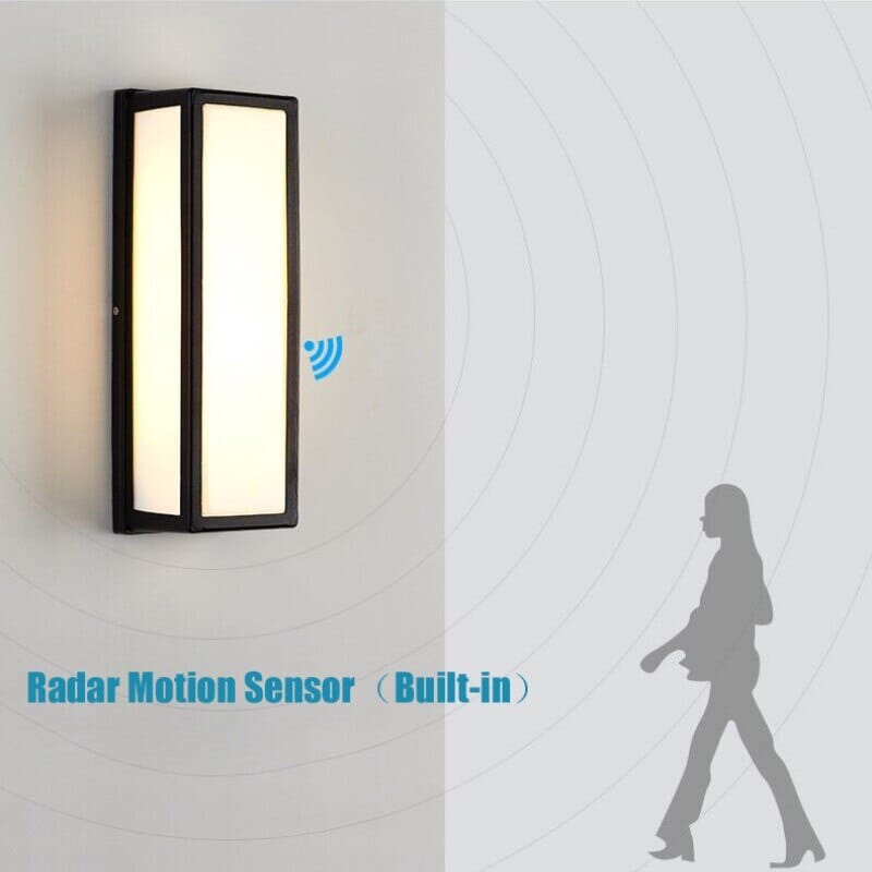 LED Outdoor Rectangle Wall Motion Sensor Lamp