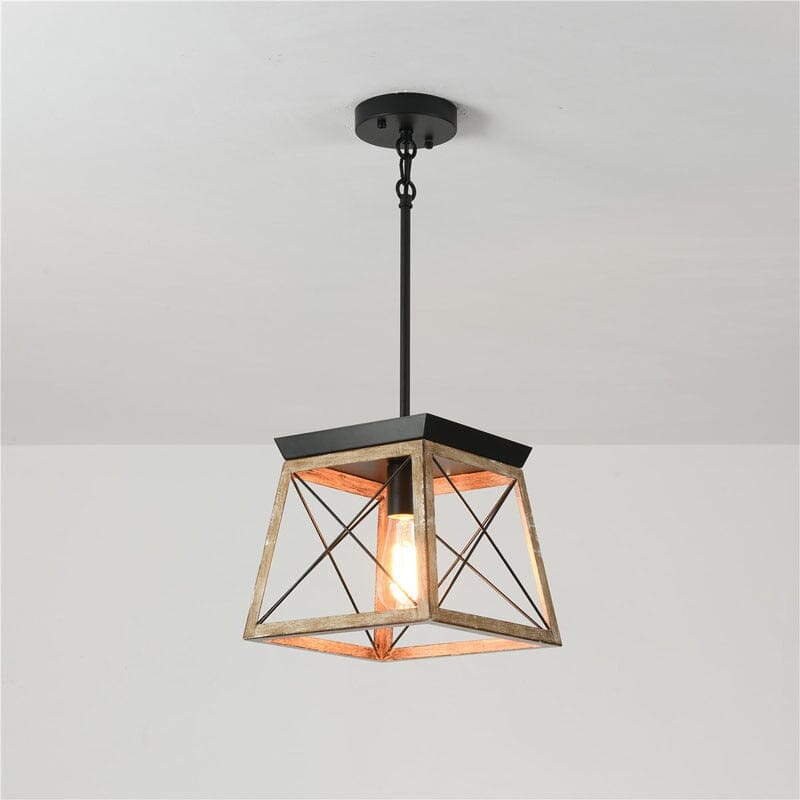 Retro Metal Square Single Head Chandelier