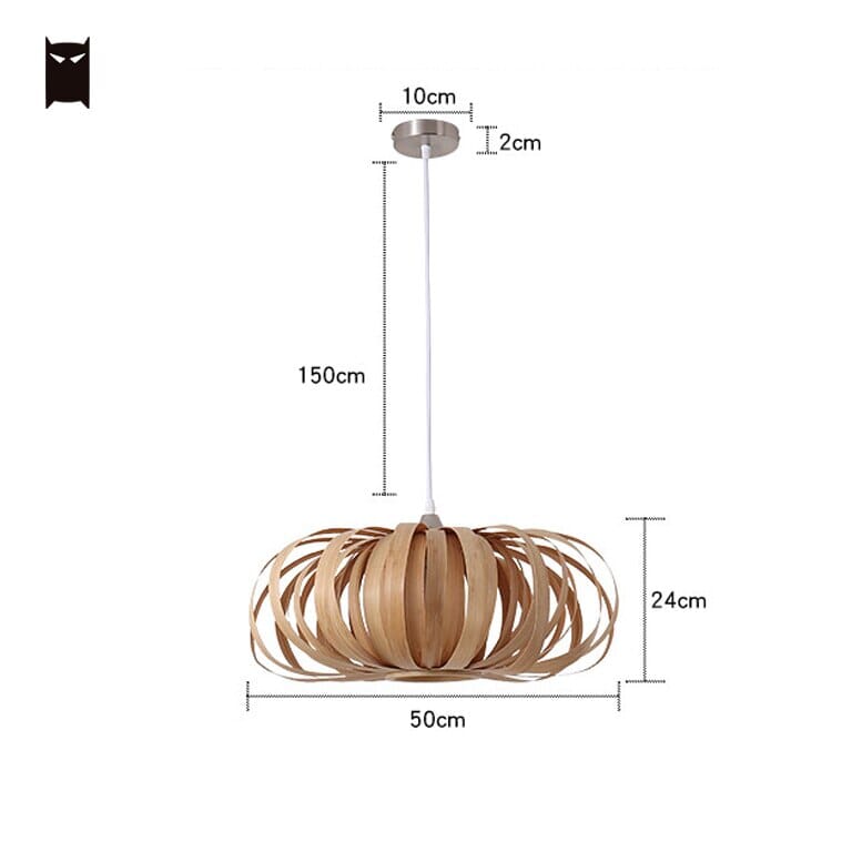 Wooden Pumpkin Pendant Light