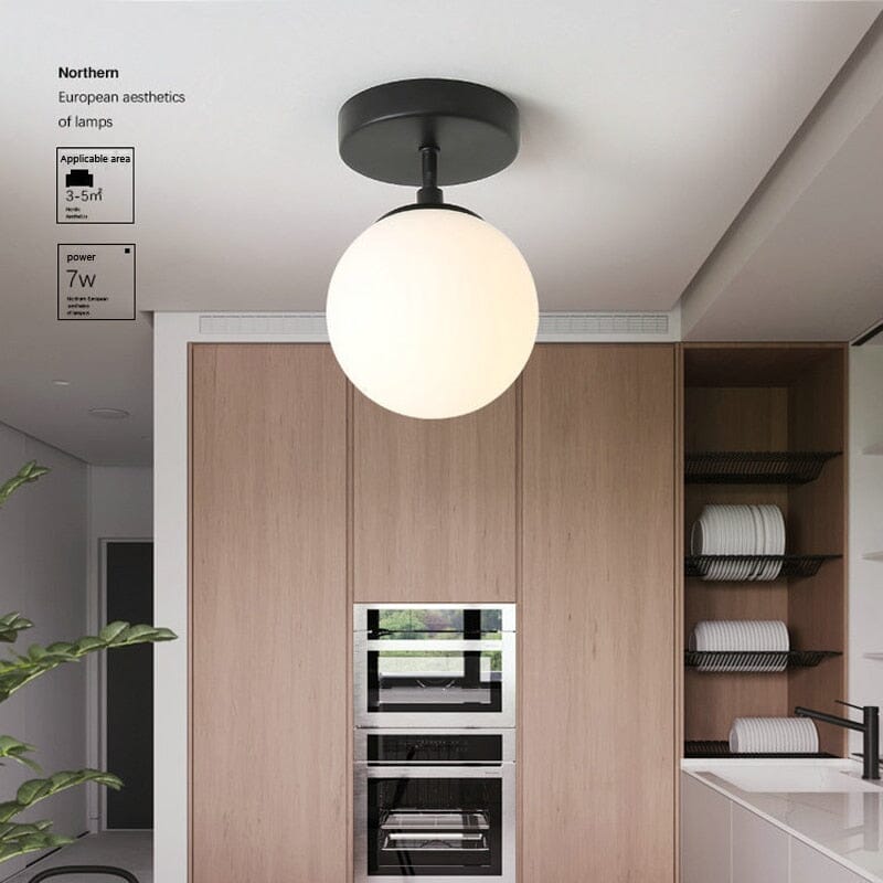 Nordic Minimalist Round Glass Ball Ceiling Lamp