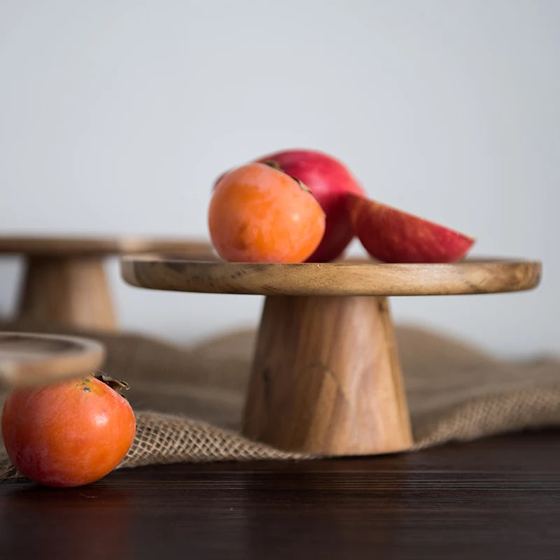 High Stand Wooden Cake Plate