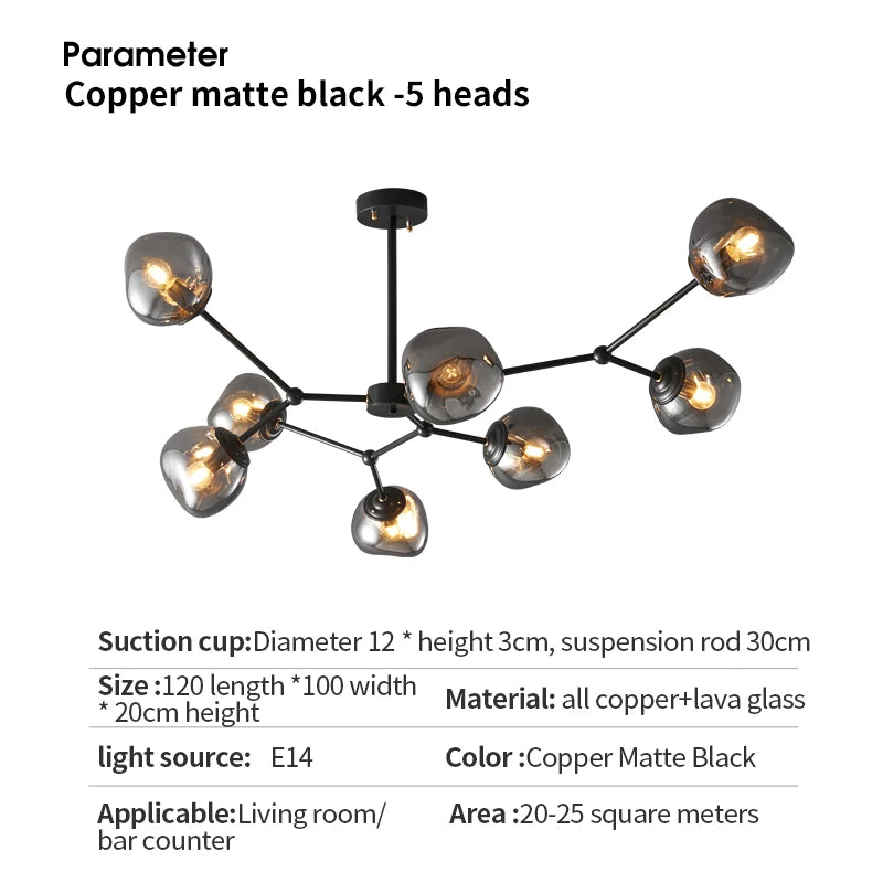 Minimalist Lava Glass Chandelier