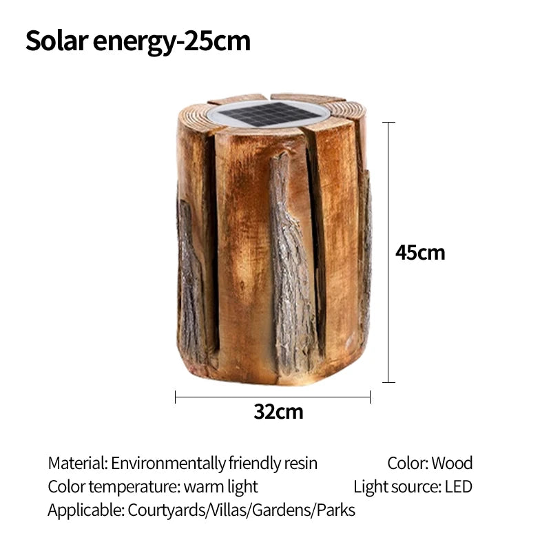 NYRA Outdoor Wooden Stump Light