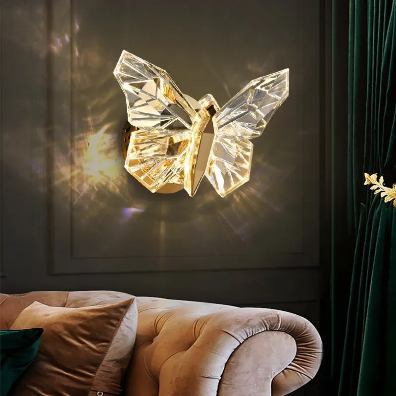 Crystal Butterfly Wall Lamp