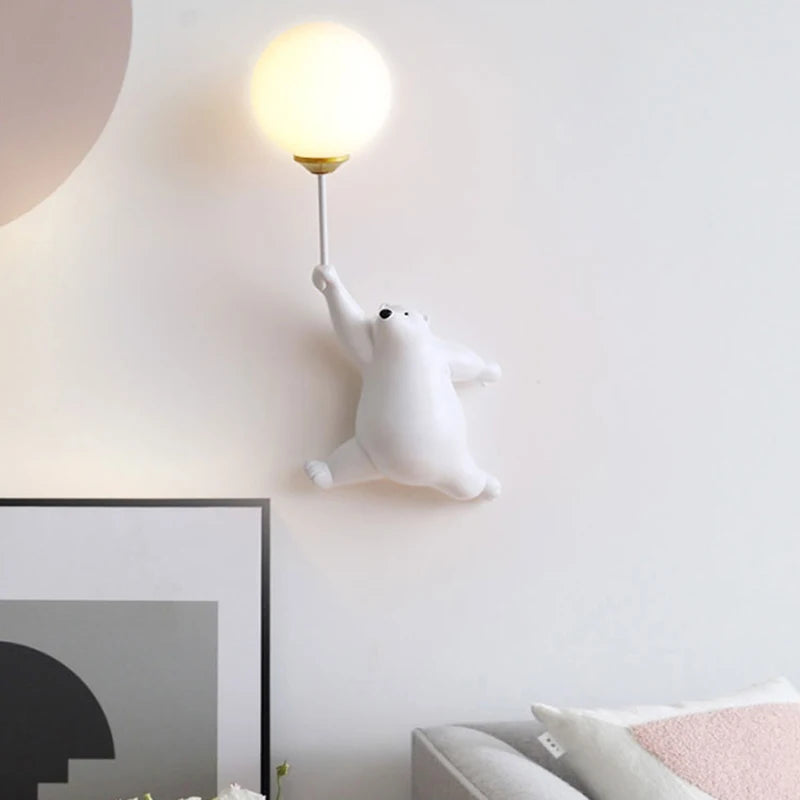 Creative LED Teddy Bear Cartoon Wall Lamp