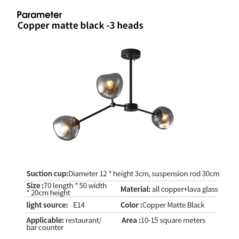 Minimalist Lava Glass Chandelier