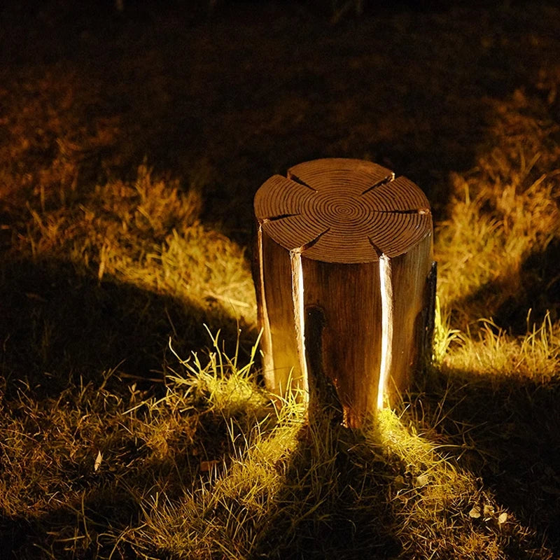 NYRA Outdoor Wooden Stump Light