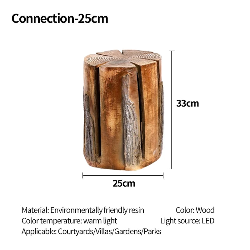 NYRA Outdoor Wooden Stump Light