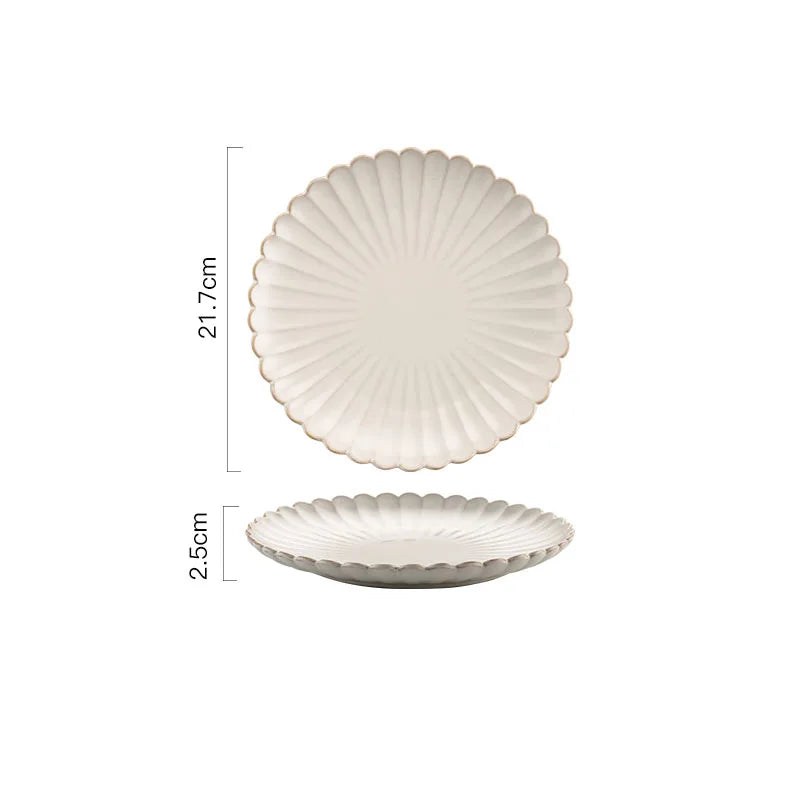 White Retro Ceramic Dishes Plates
