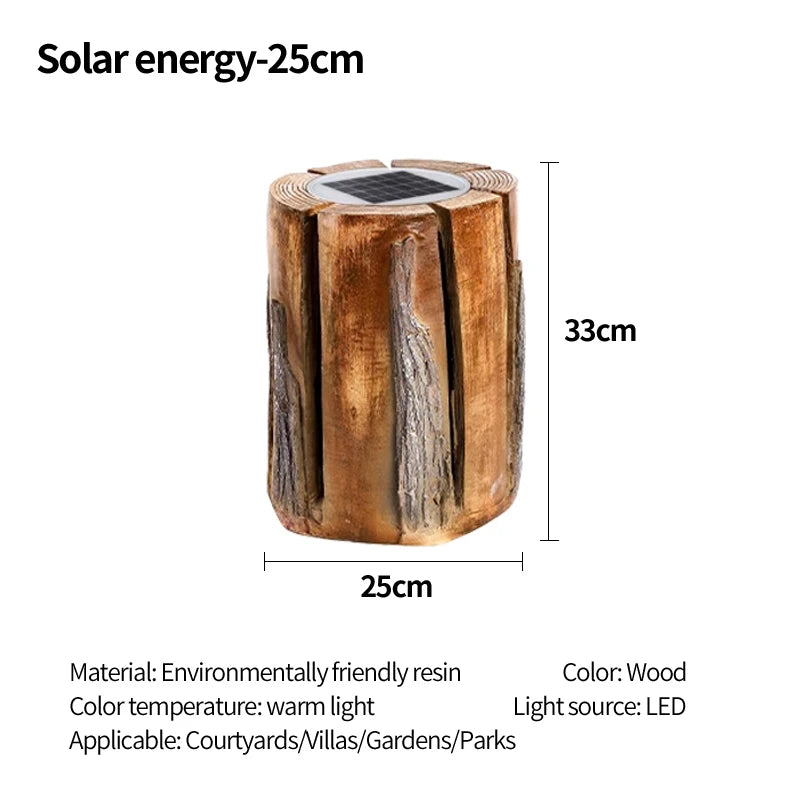 NYRA Outdoor Wooden Stump Light