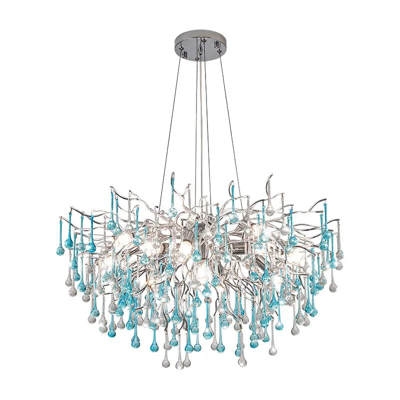 Blue Water Droplet Chandelier