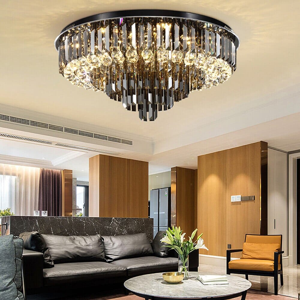 Meridian Black Crystal Chandelier