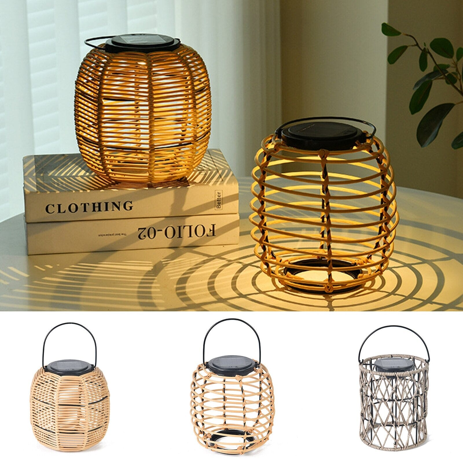 Rattan Yard Lantern Basket