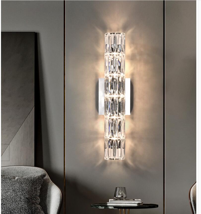 Silver Spark Crystal Wall Lamp