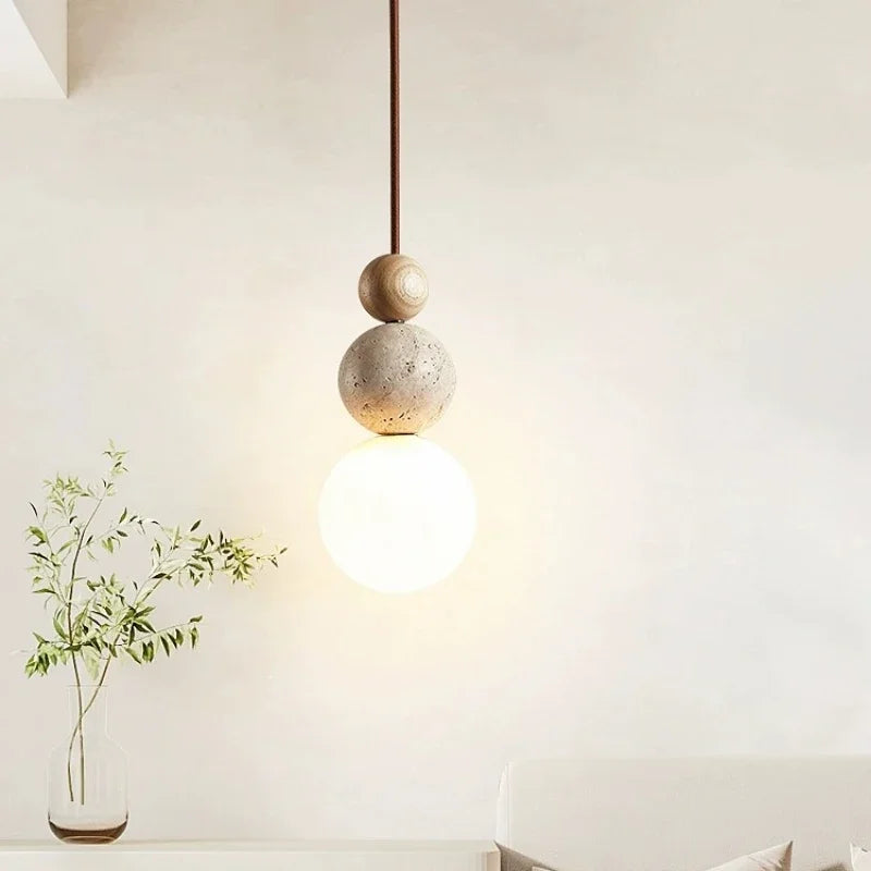 Wabi-Sabi Stone Pendant Lamp