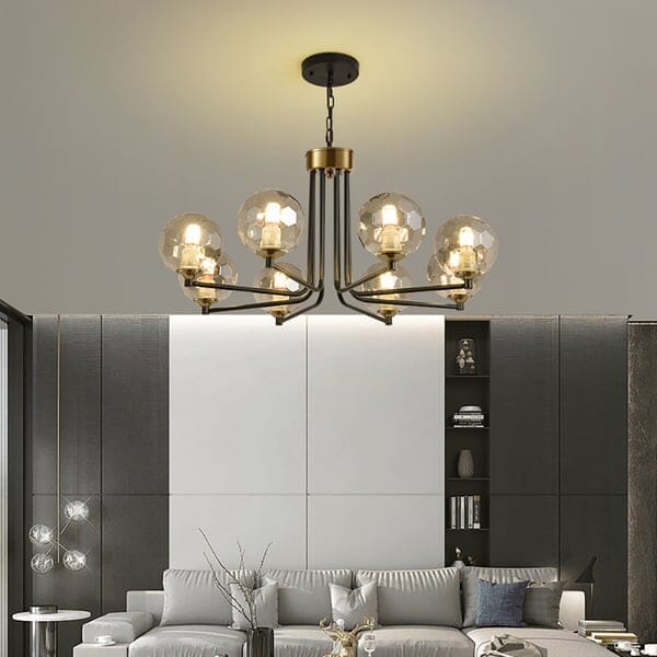 Sputnik Chandelier in Black & Gold Globe – NYRALONDON