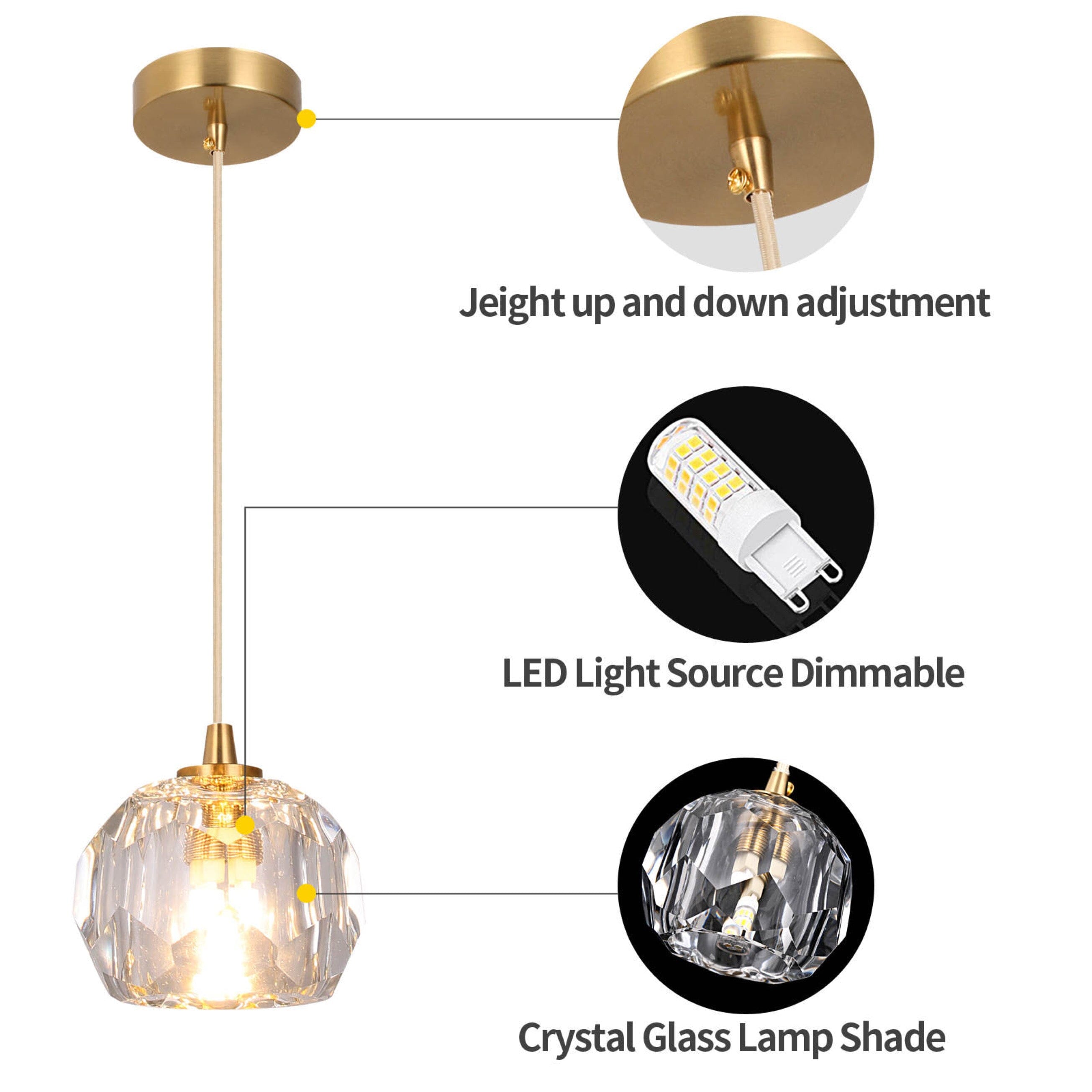 Nordic Crystal Pendant Lights