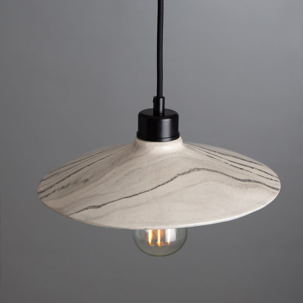 Pyrus Marbled Ceramic Pendant Light 28cm