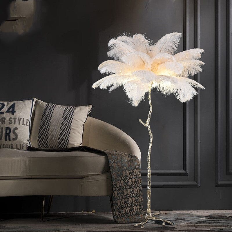 Faux Feather Floor Lamp