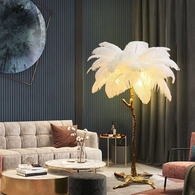 Faux Feather Floor Lamp