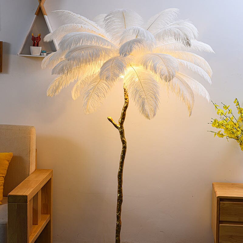 Faux Feather Floor Lamp