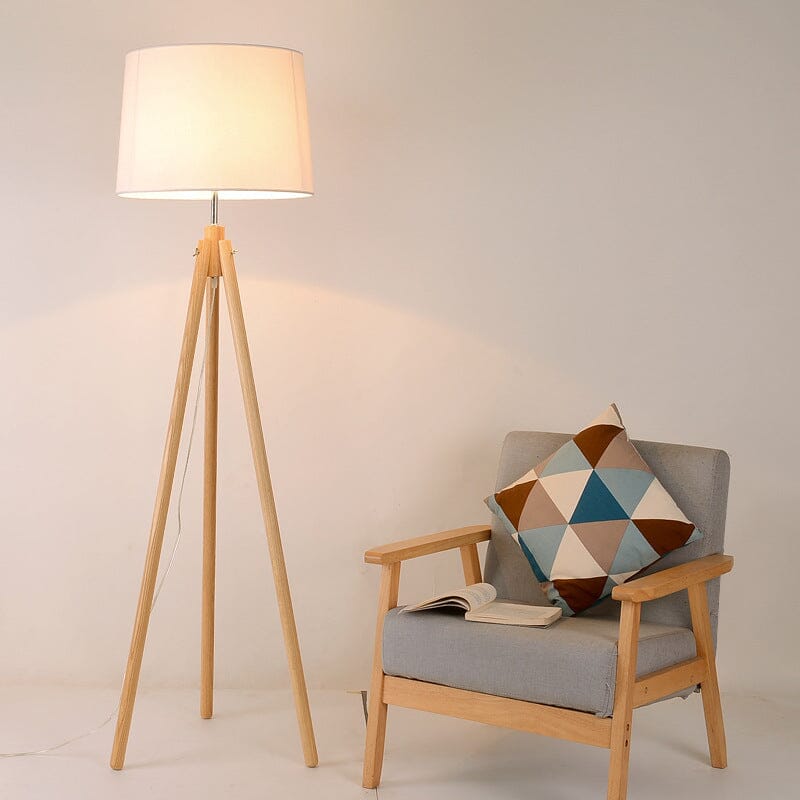 Lillian Wooden Shade Floor Lamp