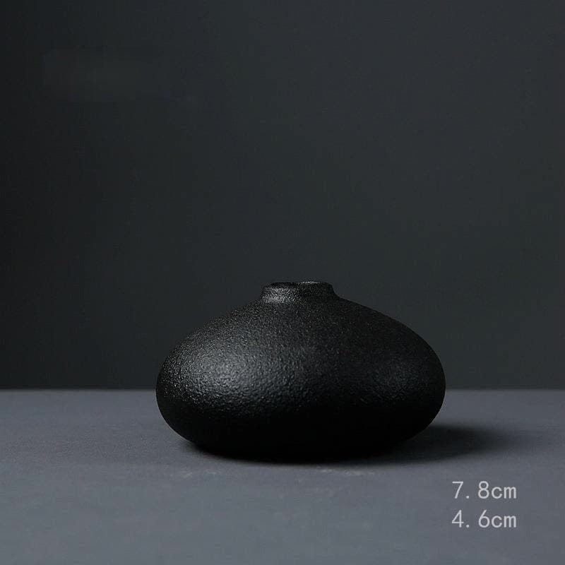 Japanese Black Ceramic Designer Vase