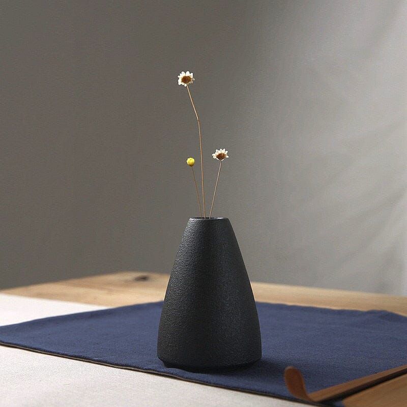 Japanese Black Ceramic Designer Vase