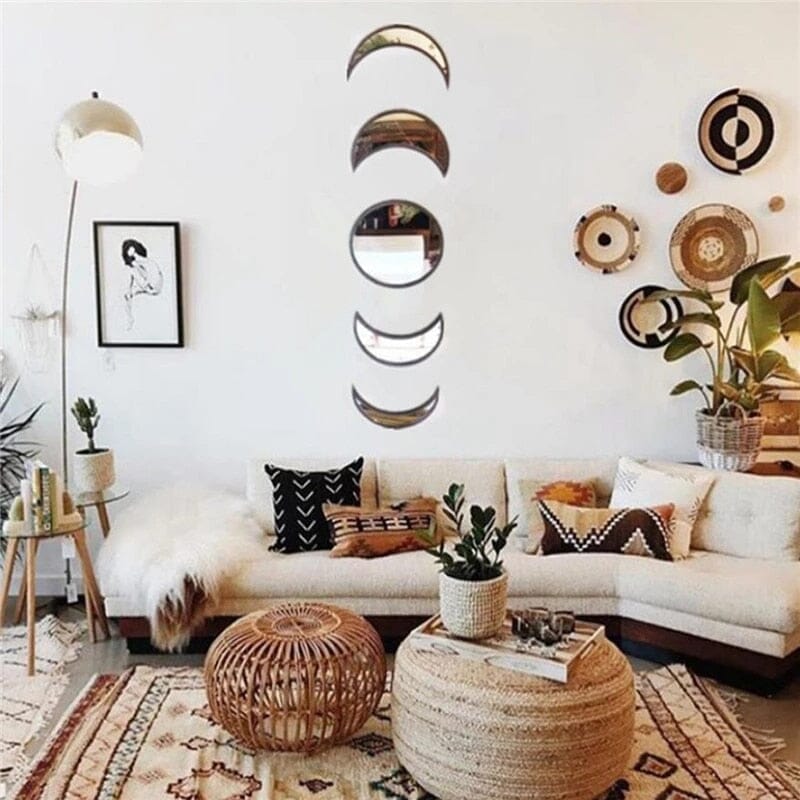 Wooden Bohemian Wall Mirror Art