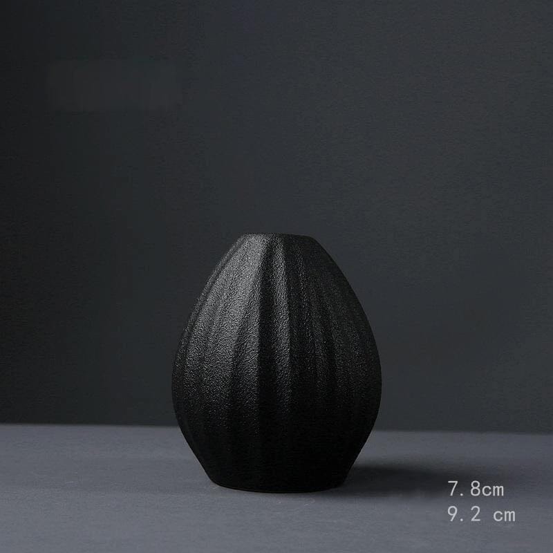 Japanese Black Ceramic Designer Vase