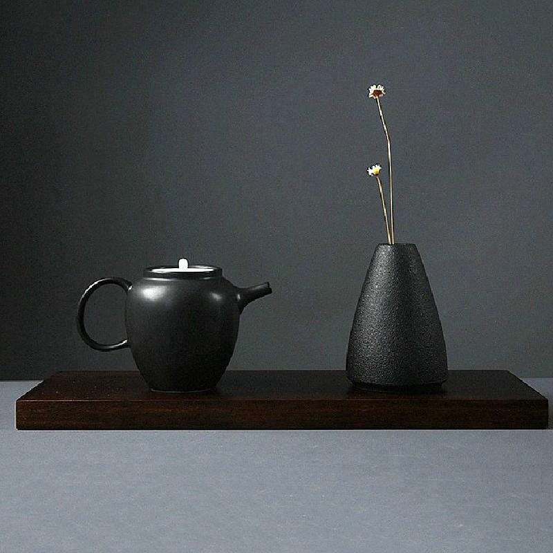 Japanese Black Ceramic Designer Vase