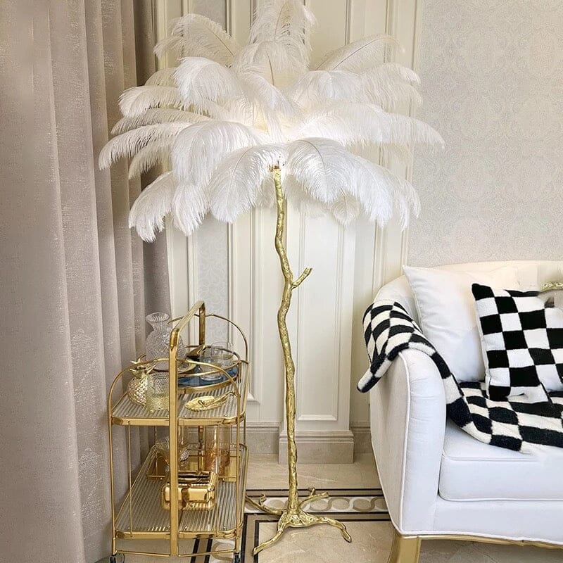 Faux Feather Floor Lamp